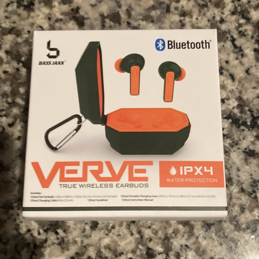 Bass Jaxx Verve True Wireless Earbuds - Orange and Black
